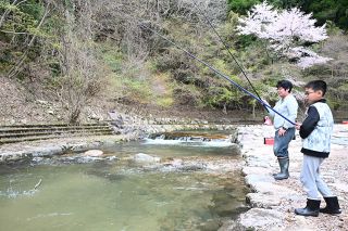 アマゴ釣り７６人が競う　美作で大会