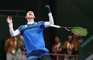 意地の２冠、上松歓喜 愛知・名古屋アジア大会ソフトテニス男子単２連覇