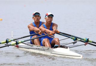 【岡山県高校総体から】関西３年生ペアが快勝　ローイング男子ダブルスカル