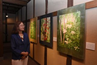 里山の花や虫たち柔らかに　真庭・勝山で本田さん絵画展