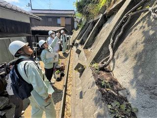 土砂災害の危険箇所確認　玉野市などが八浜地区で合同巡視