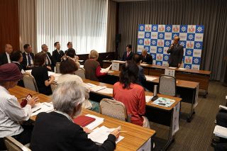 台湾・新竹市への訪問団が結団式　岡山市長ら２６人、２０日から交流