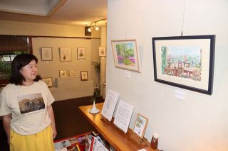心癒やすスケッチ２７点　真庭市の大佛さんカフェで展示