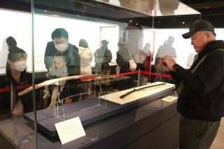 国宝・山鳥毛にうっとり　長船刀剣博物館で公開、人数制限を初めて撤廃