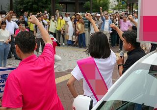 舌戦終盤、都市部で最後の追い込み　参院選岡山、広島選挙区の各陣営