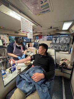 備前ＬＣが移動献血を支援　協力呼びかけ、お礼の品贈る