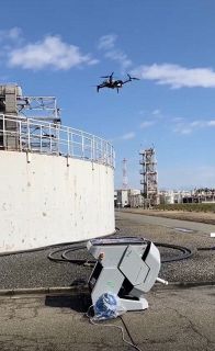 自律型ドローンで燃料油タンク点検　倉敷・玉島発電所で実証開始 業務効率化狙い 中国電力