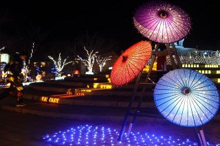 ＬＥＤ１０万個 寒さ忘れる幻想世界　岡山４会場で西大寺ファンタジー