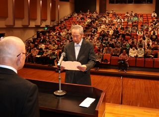 「生涯学習に励む」　笠岡で「ことぶき大学」開講式