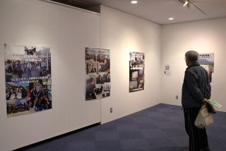 常山合戦ＰＲする活動紹介　玉野・荘内中、中央公民館で展示会