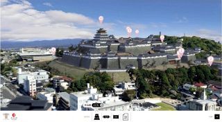 築城時の津山城 ３ＤＣＧで再現　官民組織が市内３カ所に電子看板