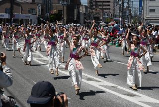 ローズパレードに１７００人　福山「ばら祭」 市街地華やかに