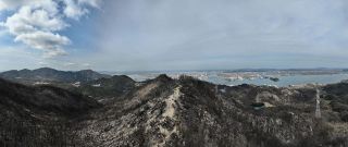 【 岡山山林火災１年】真っ黒な斜面 巨岩露出　住民「土砂崩れや落石心配」