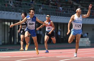 陸上男子２００ｍ、小野（金光学園）が接戦制す 女子１００ｍ障は延原（倉敷中央）が大会新で連覇 岡山県高校総体