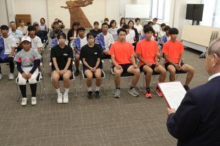 バレー、軟式野球、ソフトテニス全国大会出場　備前市が児童生徒激励