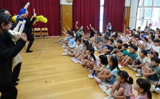 【ＨＵＧだより】人形劇面白かったよ　高野保育園（津山市高野本郷）