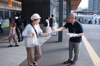 土砂災害から命守って　防止月間で岡山県と岡山市が街頭啓発