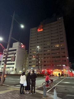 岡山マンション火災　男性１人死亡