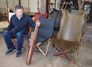 １５０年前のキャンプチェア復刻　岡本テキスタイル、忠実に再現