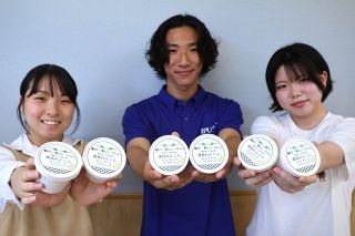 連島れんこんのジェラート共同開発　精思高霞丘校と環太平洋大