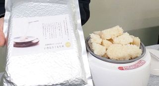 水漬け不要のもち米発売　みのる産業、餅つき機と一緒にＰＲ