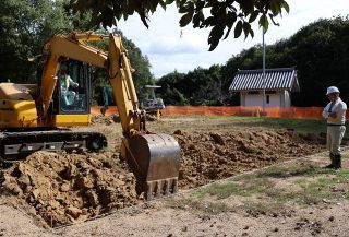 楯築遺跡 給水塔跡の発掘調査開始　倉敷市教委 国史跡追加指定目指す