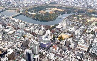 岡山城や後楽園 市中心部で停電　全て復旧、地中ケーブル損傷原因