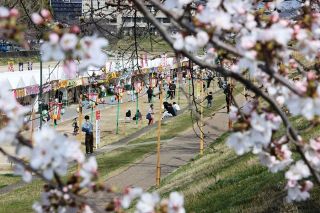 春のうたげ開幕 岡山さくらカーニバル　多彩なグルメ屋台 花見ムード盛り上げ