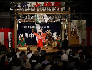 姫の「舞比べ」楽しむ　井原・中世夢が原大神楽【動画付き】