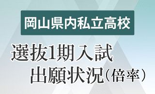 岡山県内私立高１期入試は５・０１倍　２６年度、２年連続で競争率上昇