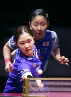 張本美和、木原美悠組メダル確定　世界卓球、韓国ペアを下す