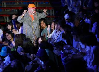 1950代Marionette Theaterテント下2人のピエロが劇場ダンス ダンス