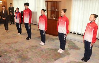  ＯＳＫク選手、世界エアロビでの活躍誓う　大会前に岡山知事訪問