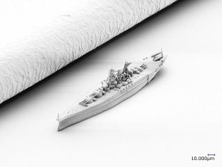 戦艦大和１００万分の１模型で再現　福山のメーカー制作、呉市で展示