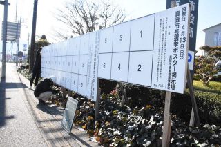 真庭市Ｗ選 ポスター掲示場設置　市選管、３１日までに２７０カ所