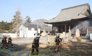 瀬戸内・大賀島寺で消火訓練　文化財防火デー合わせ市消防本部