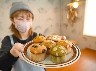 県北食材のマフィンとブランチ　美作「アンドエム」で人気