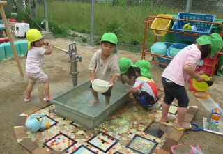 【ＨＵＧだより】「わんぱく広場」は楽しいな！ 大崎保育園（津山市西吉田）