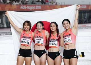 陸上女子４００ｍリレー青木（岡山市出身）銅 アジア大会