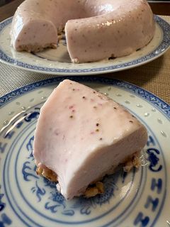 【はぐくみレシピ】桜色のババロアケーキ