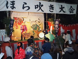 福山の神社で「ほら吹き神事」　大言壮語や作り話 老若男女に笑顔