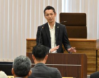 Ｊ１定着へ意気込み ファジ森井社長　超党派岡山県議連総会に出席