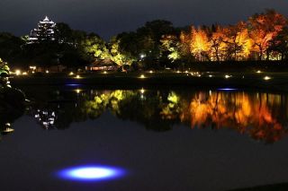 「幻想庭園」「烏城灯源郷」２４日開幕　名園と天守 柔らかな光に