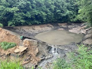 大雨で決壊 ため池廃止へ　福山市、地元要望受け安全確保