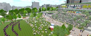 岡山市 公園と広場整備１０３億円　新庁舎北側 市民が楽しめる場所に
