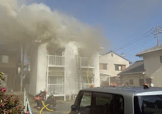 倉敷市日ノ出町でコーポ１室全焼　けが人なし