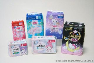 生理用ナプキン「エリス」と吸水ケア用品「ナチュラ」がサンリオキャラクターズと初コラボ