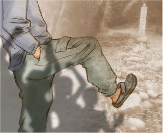 【ずれた歯車　岡山地裁の法廷から】「常山女軍」慰霊碑倒した男　ノリに流され、軽はずみな行動