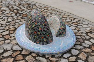 はんざきオブジェ４体愛称考えて　湯原観光５月１０日まで募集