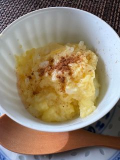 【はぐくみレシピ】ライスプディング　レトルトのおかゆ デザートに